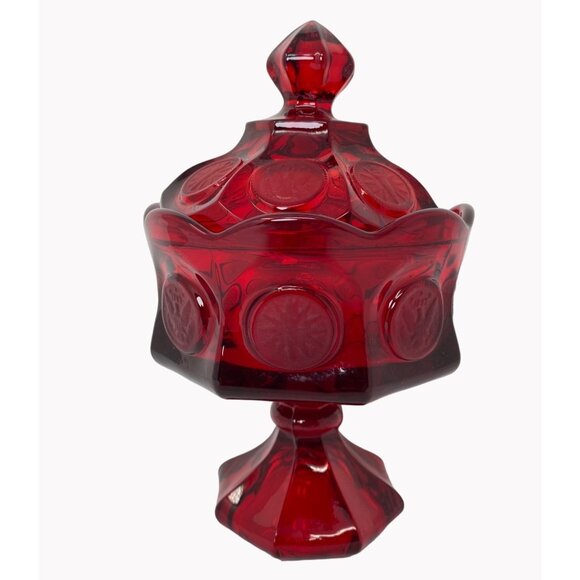 Fostoria Other - Vintage Fostoria Wedding Bowl with Lid Coin Glass Ruby Red 8 1/4"